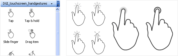 Axure touch screen gestures stencils 